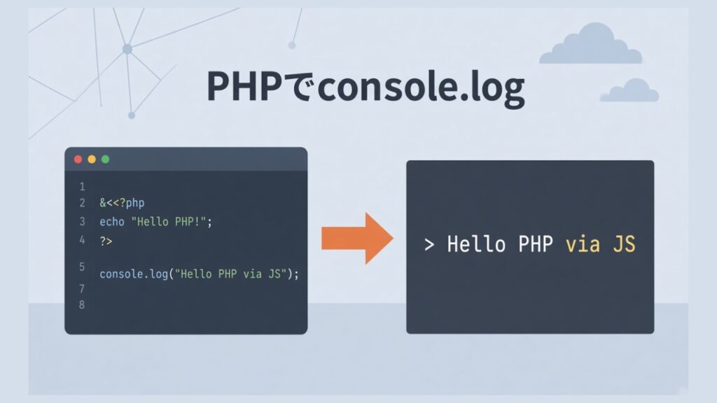 PHPでconsole.log（JavaScript）する１番簡単な方法のスクリーンショット