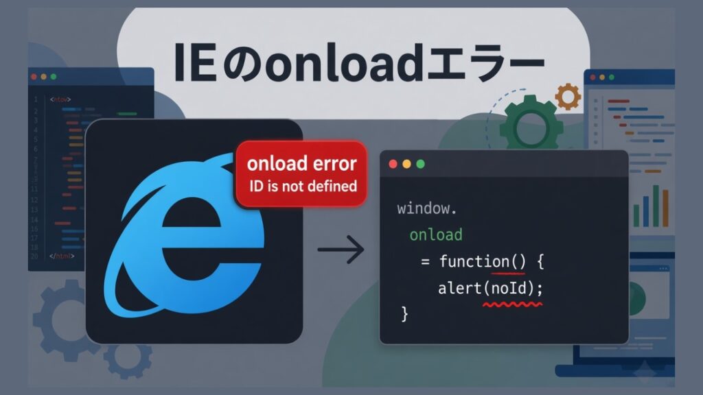 IEでonloadイベントがエラー（IDが定義されていません）の解決方法のスクリーンショット