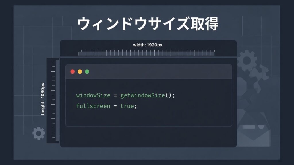 JavaScriptでウィンドウサイズを取得して全画面表示のスクリーンショット