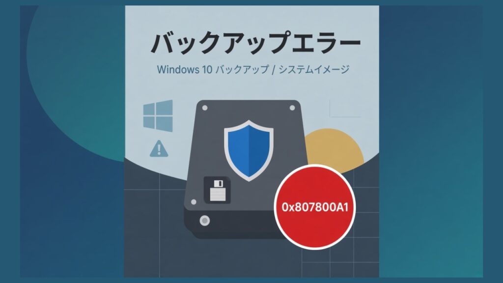 Windows10のバックアップやシステムイメージ作成時にエラー（0x807800A1）のスクリーンショット