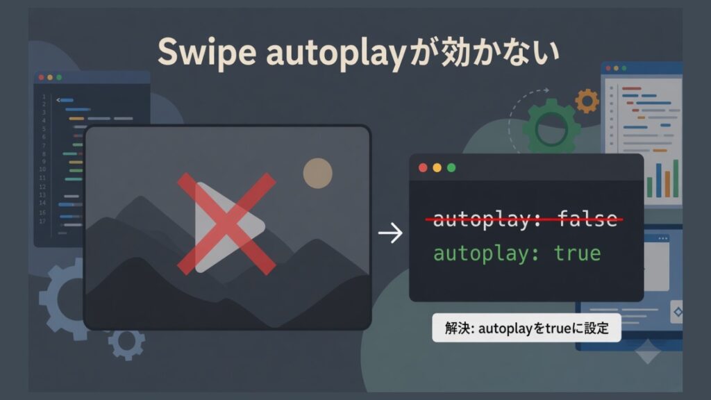 Swiper.jsのautoplayが効かないのスクリーンショット