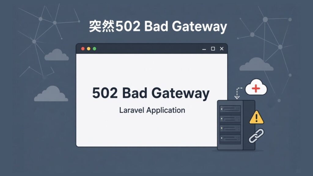 【Laravel】突然502 Bad Gatewayに遭遇のスクリーンショット