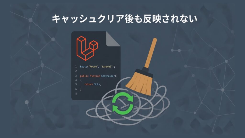 【Laravel】キャッシュ関連をクリアしてもクラスファイルの変更が反映されない時のスクリーンショット
