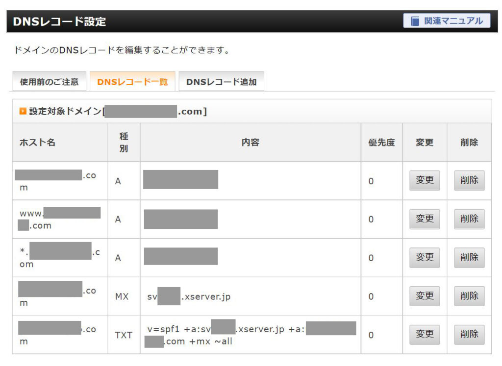 Xserver サーバーパネル