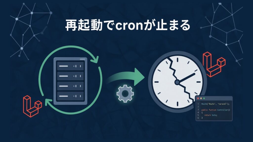 【Laravel】サーバ再起動でcronタスクスケジュールが実行されなくなったのスクリーンショット