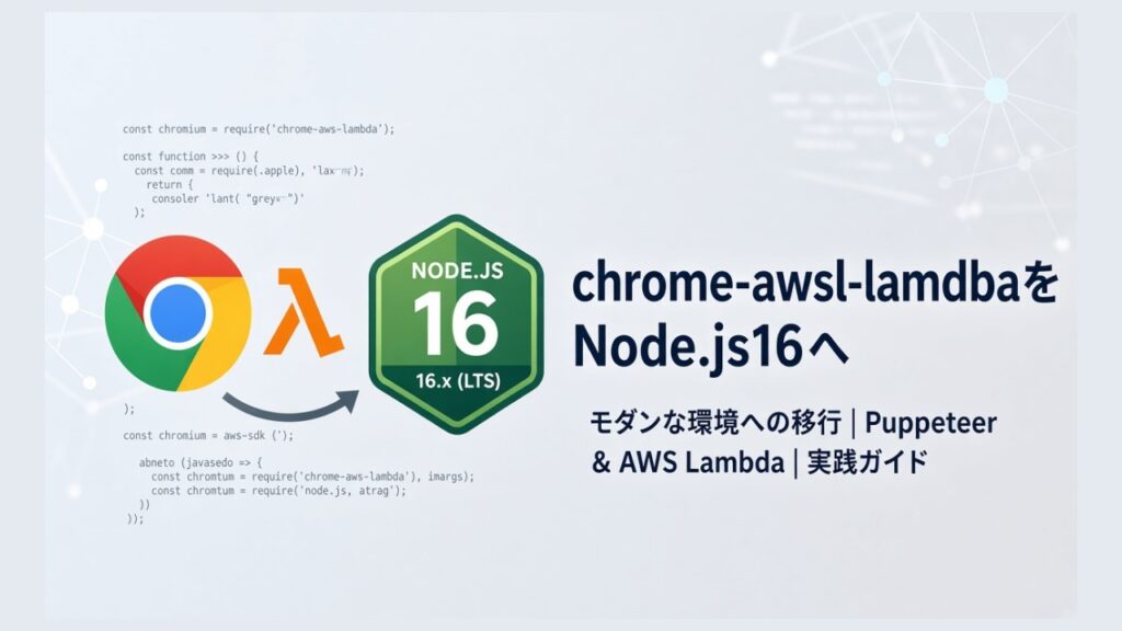 chrome-aws-lambdaをNode.js16に対応させるのスクリーンショット