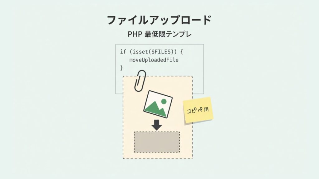 ファイル・画像をアップロードする最低限のサンプルコード（コピペ用テンプレ）のスクリーンショット