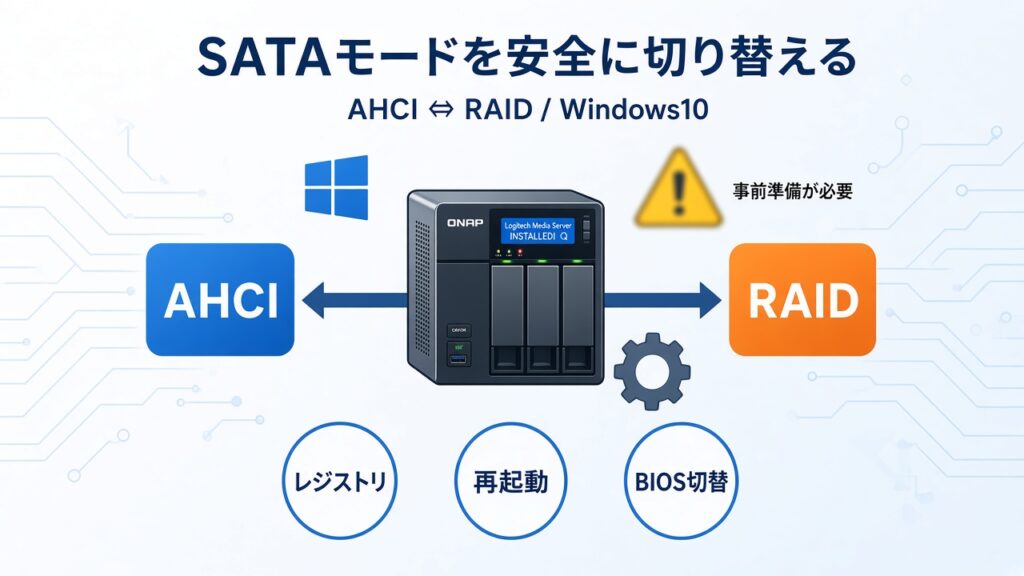 簡単安全にSATAモード（AHCI or RAID）を切り替える方法（Window10）のスクリーンショット