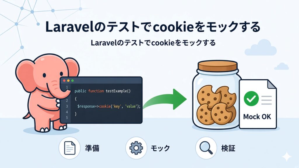 Laravelのテストコードでcookieをモックする方法のスクリーンショット